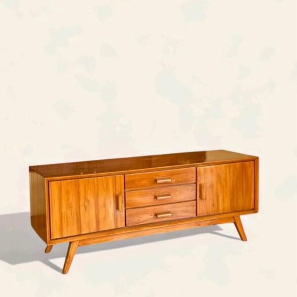 Bufet TV Retro Minimalis – Full Kayu Jati, Desain Custom Sesuai Ruangan - Gambar 4