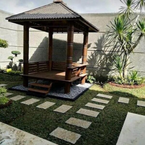 Gazebo Full Kayu Jati – Tahan Cuaca, Bisa Custom Ukuran & Desain - Gambar 2