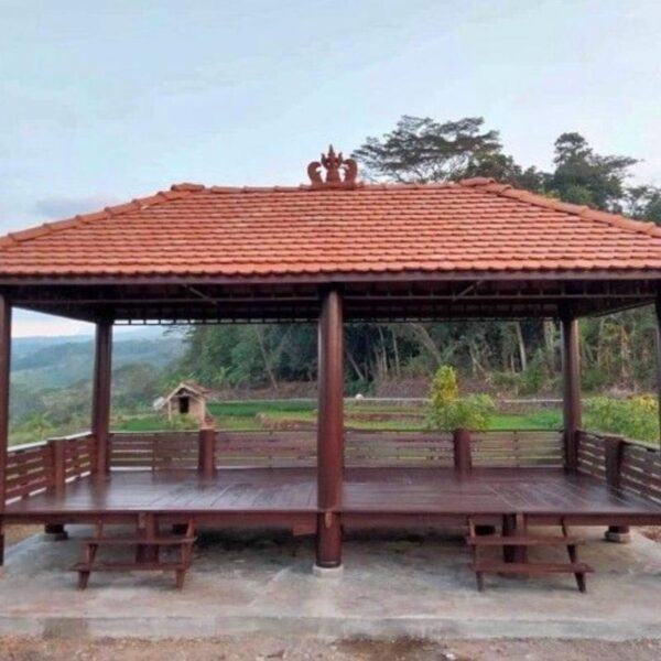 Gazebo Full Kayu Jati – Tahan Cuaca, Bisa Custom Ukuran & Desain - Gambar 5