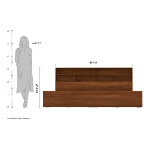 Tempat Tidur Minimalis Kayu Jati dengan Headboard Panel Garis - Gambar 2
