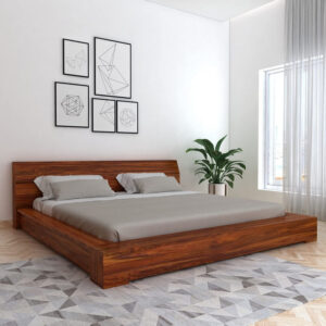 Tempat Tidur Minimalis Rangka Kayu Jati Natural
